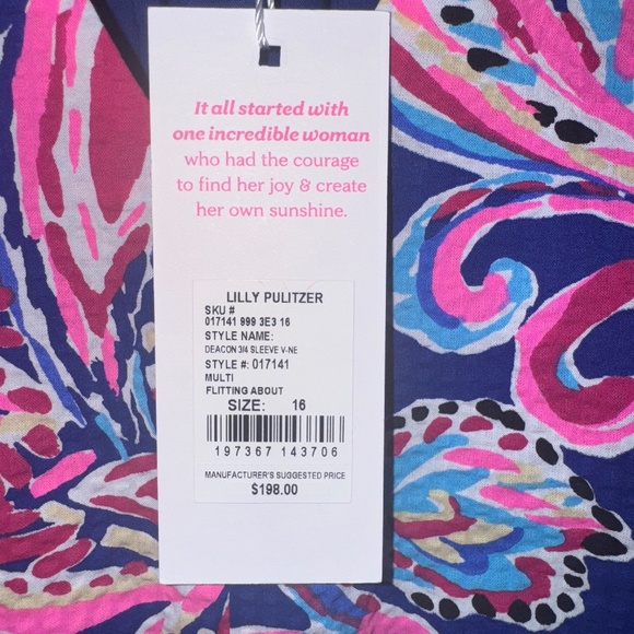 NWT Lilly Pulitzer Deacon Dress Multi Flitting About Size 16 - Picture 6 of 8